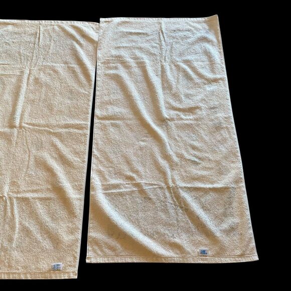Vintage Springmaid Set Of 2 Bath Towels Geometric Print Cream Brown 25”x48” EUC! - Picture 7 of 8